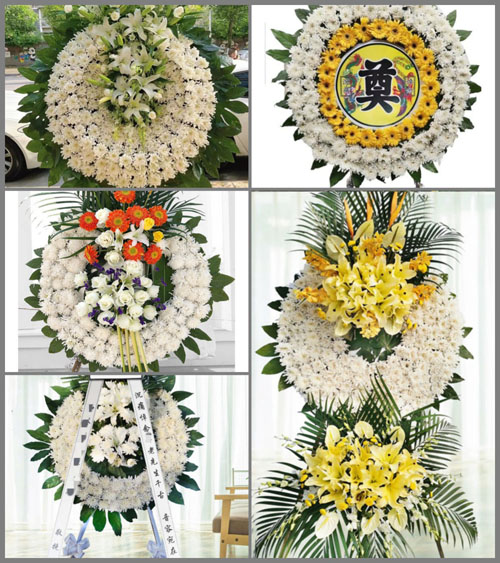 广东江门市台山市台城街道白水村花圈速递